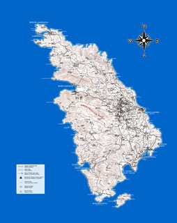 Map with the paths of Sifnos